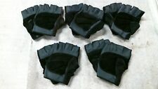 Medium Navy Blue/Black Leather Open Fingered Work Gloves - Lot of 5 Pairs for sale  Mound