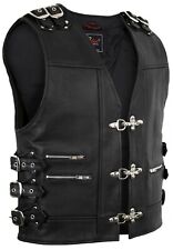 Mens leather vest for sale  Shipping to Ireland