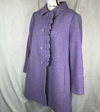 Abrigo de lana Talbots para mujer 16W lila frente con volantes tejido en Italia botón de lavanda, usado segunda mano  Embacar hacia Argentina
