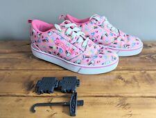 Used, Heelys Pro 20 HES10334 Skate Wheeled Shoe Pink Rainbow Clouds Sneaker Girls Sz 5 for sale  Shipping to South Africa
