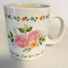 Vintage Coffee Mug  Cup with Pink Roses Taiwan 4 Inches High, used for sale  Shipping to South Africa