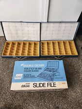 Logan Sequence Double Decker Metal 2"x2" 35MM Estojo de Arquivo Slide Suporta Aprox 1500  comprar usado  Enviando para Brazil