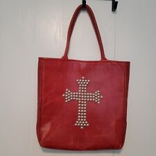 Bolsa tote de ombro KurtMen Design grande cravejada couro vermelho comprar usado  Enviando para Brazil