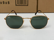 Óculos de sol Ray Ban RB3548N usado lentes planas hexagonais armação dourada verde Le.., usado comprar usado  Enviando para Brazil