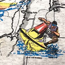 Vintage Anos 90 Todo Impressão Frente Verso Mapa Lago Mead 1997 Neon Jet Ski Barco T-shirt comprar usado  Enviando para Brazil