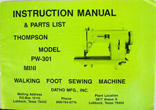 Complete THOMPSON Sewing Machine PW-301 MANUAL pdf File on CD for sale  Terrell