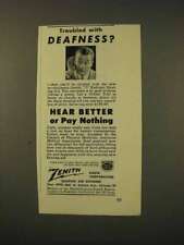 Usado, 1948 Zenith 75 Radionic Hearing Aid Ad - ¿Sordera? segunda mano  Embacar hacia Argentina