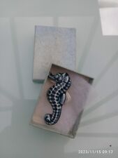 Blue seahorse brooch for sale  HONITON