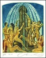 Kirnitskiy Sergey 2004 Exlibris C4 Fountain Erotic Erotik Nude Woman Sex 78 na sprzedaż  PL