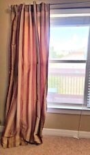 4 Custom made 53W x 84L Gold/Red Striped 100% Blackout Back Tab Curtains for sale  Shipping to South Africa