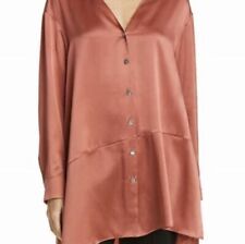 Blusa Cinq a Sept de seda cetim opala botão longo em madeira rosa tamanho P comprar usado  Enviando para Brazil