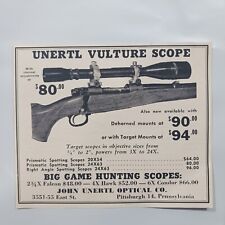 Used, 1956 VINTAGE UNERTL VULTURE SCOPE PRINT AD for sale  Shipping to South Africa