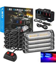 4 Pods LED Emergency Strobe Lights Kit, 12LEDs Safety Warning Hazard Flashing for sale  Shipping to South Africa