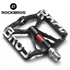 Pedales de bicicleta de montaña de carretera ROCKBROS 9/16"" rodamientos de aluminio para bicicleta plataforma plana segunda mano  Embacar hacia Argentina