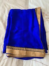 Blue indian sari for sale  LEICESTER
