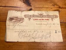 1921 Nashville TN Jos Scheffer Lumber Co recibo papel timbrado Tennessee comprar usado  Enviando para Brazil
