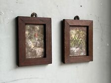 RARE VINTAGE  UNIQUE SOLID WOOD SMALL WALL HANGING MIRROR FRAME (2 PCS) for sale  Shipping to South Africa