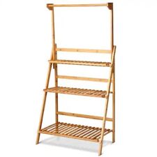 3Tier Trojan Folding Shelf Hanging Pot Bamboo Flower Plant Stand New 38”x28”x15” for sale  Shipping to South Africa