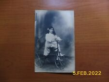 Fotocartolina bambina biciclet usato  Italia