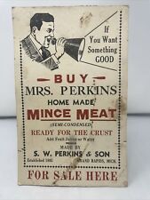 Usado, Placa de papelão vintage loja geral bancada Mrs Perkins visor de carne picada  comprar usado  Enviando para Brazil
