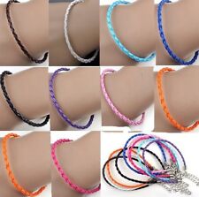 3mm Braided Leather Anklet / Bracelet, Friendship/Surf Band, Choice Of Colours for sale  Shipping to South Africa