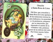 Usado, Oracion a Santa Rosa de Lima - Espanhol - Plástico Stock Holy Card comprar usado  Enviando para Brazil