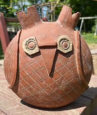 Rare Vintage Terracotta Owl Handmade Vase for sale  Shipping to South Africa