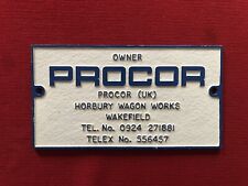 Procor wagon plate for sale  IVYBRIDGE