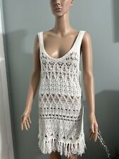 Vestido feminino Victoria’s Secret branco crochê praia natação tamanho M médio comprar usado  Enviando para Brazil