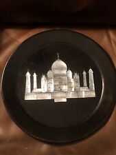 "Placa de mármol negro con incrustación madre perla Taj Mahal de 8""" segunda mano  Embacar hacia Argentina