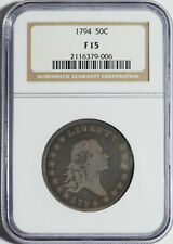 1794 Flowing Hair Half Dollar original and no distracting marks NGC F15 for sale  Burlingame