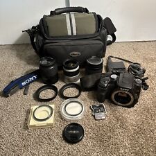 Used, Sony Alpha a100 10.2MP Digital SLR Camera Black Bundle w/ 3 LENSES, BAG & MORE! for sale  Shipping to South Africa