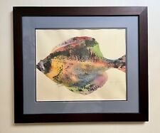 Estampa original vintage de peixe Gyotaku assinada pelo artista comprar usado  Enviando para Brazil
