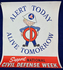 Vintage 1950s Mr. Civil Defense Week Fallout Shelter Poster Al Capp Cartoon for sale  Shipping to South Africa