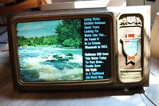 Old Style beer sign vintage motion water scrolls lighted TV simulator light  for sale  Shipping to Canada
