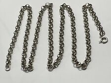 Vintage sterling silver '925' necklace belcher link 24" chain 14.22g stacking for sale  Shipping to South Africa