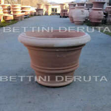 Vaso fioriera doppio bordo in terracotta Toscana Umbria resistente al gelo mano usato  Deruta