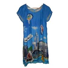 House Of Cannon 10 Rare Hong Kong Skyline Silk Shift Dress Rubber Duck Airplane  for sale  Shipping to South Africa