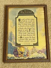 Buzza Motto 1920s My Friend JP McEvoy Print Gilt Ornate Carved Gold Wood Frame for sale  Shipping to South Africa