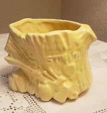 McCoy PLANTER Yellow Carved Tree Stump with Axe Unsigned, used for sale  Shipping to South Africa