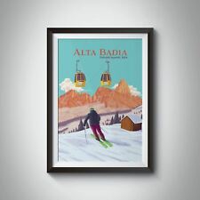 Póster de viaje para estación de esquí de Alta Badia - enmarcado - vintage - estampados de lista de deseos segunda mano  Embacar hacia Argentina