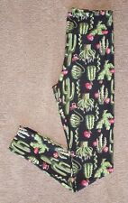 Used, LuLaRoe OS Leggings ~ Cacti Flower Christmas Cactus on Black ~ Stunning Flowers for sale  Shipping to South Africa