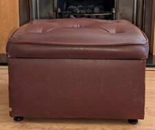 Vintage Chesterfield Style Large Faux Leather Footstool Storage Footstool Brown , used for sale  Shipping to South Africa