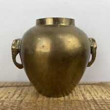 Used, Vintage Brass Elephant Head Trunk Handles Bowl Small Vase 5” for sale  Shipping to South Africa