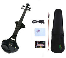 Electric violin 4 String Solid wood Black Violin Ebony fittings Passive pickup comprar usado  Enviando para Brazil