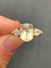 9ct gold three stone citrine & diamond ring,  9k 375, 2.5 grams for sale  Shipping to South Africa