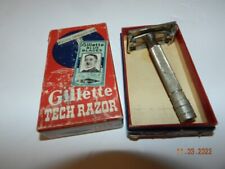 Vintage Gilette Blue Blades Tech Razor In Original Advertising Box , used for sale  Shipping to South Africa