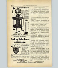1899 PAPER AD Vintage Medical Devise Eureka Nebulizer Holman Scrotum Suspensory for sale  Shipping to Ireland