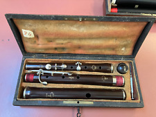 ORIG  5-KEY ANTIQUE FLUTE GODFROY  1860 - 1880 ( ? ) , CASE, NEW PADS. for sale  Shipping to South Africa