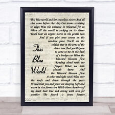 This Blue World Vintage Script Song Lyric Print comprar usado  Enviando para Brazil